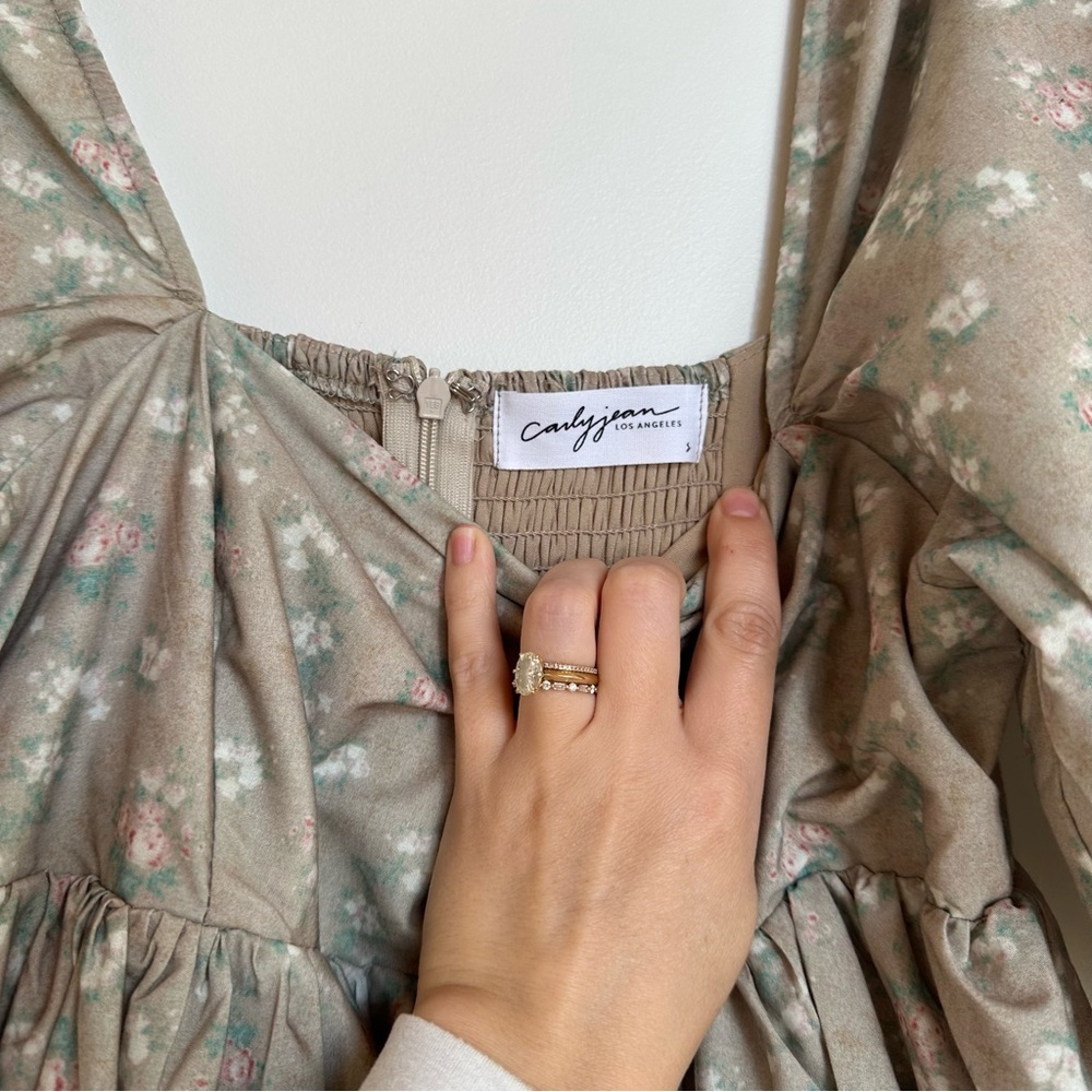 Carly Jean Los Angeles Sage Floral Maxi Dress - Picture 6 of 13